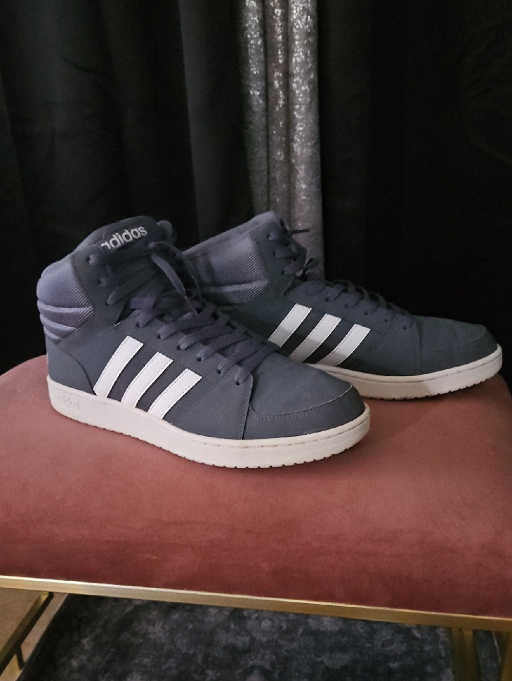 adidas Mid-Top Sneakers in Navy and White